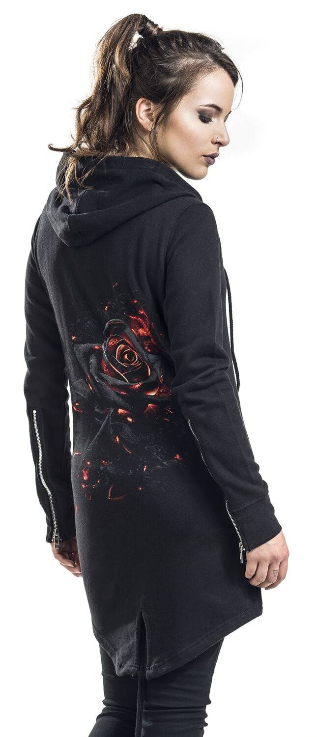EMP "Burnt Rose" Kapuzenjacke Schwarz Von Spiral