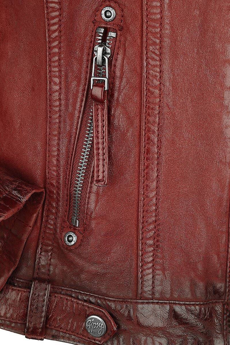 EMP "Cascha LAMOV" Lederjacke Rot Von Gipsy