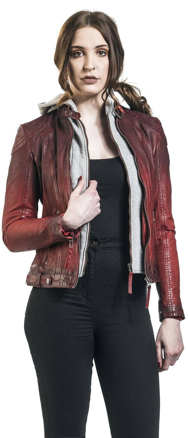 EMP "Cascha LAMOV" Lederjacke Rot Von Gipsy