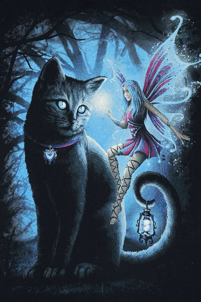 EMP "Cat And Fairy" T-Shirt Schwarz Von Spiral