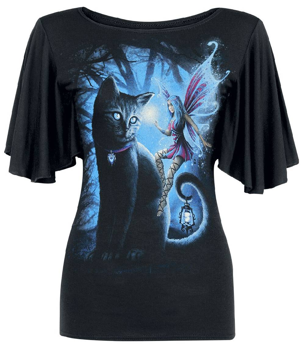 EMP "Cat And Fairy" T-Shirt schwarz von Spiral