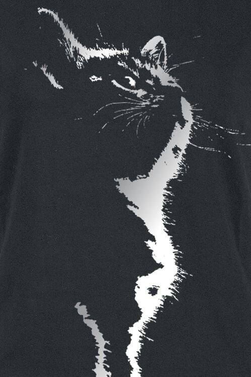 EMP "Cat Silhouette" T-Shirt Schwarz Von Tierisch