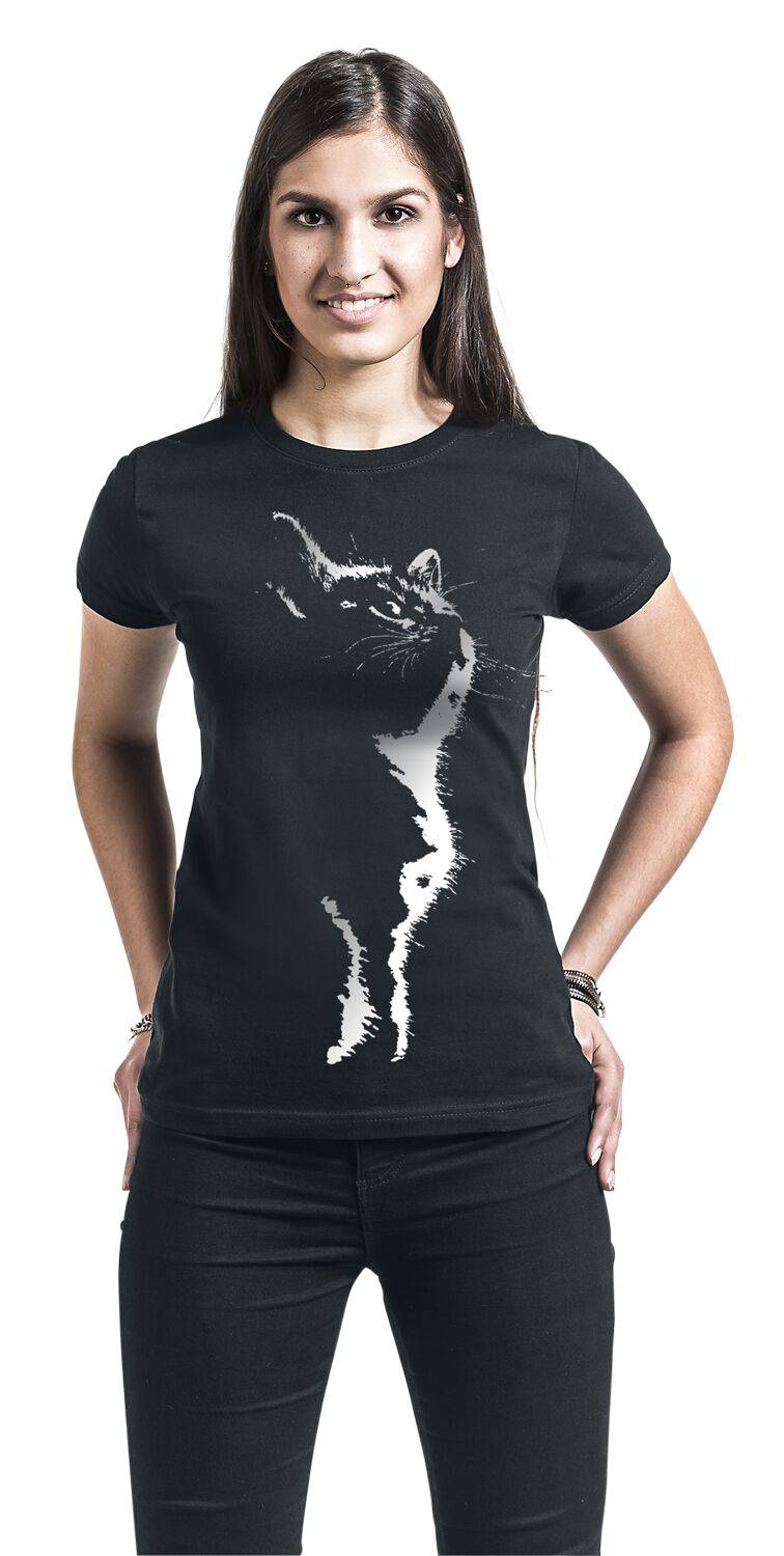 EMP "Cat Silhouette" T-Shirt Schwarz Von Tierisch
