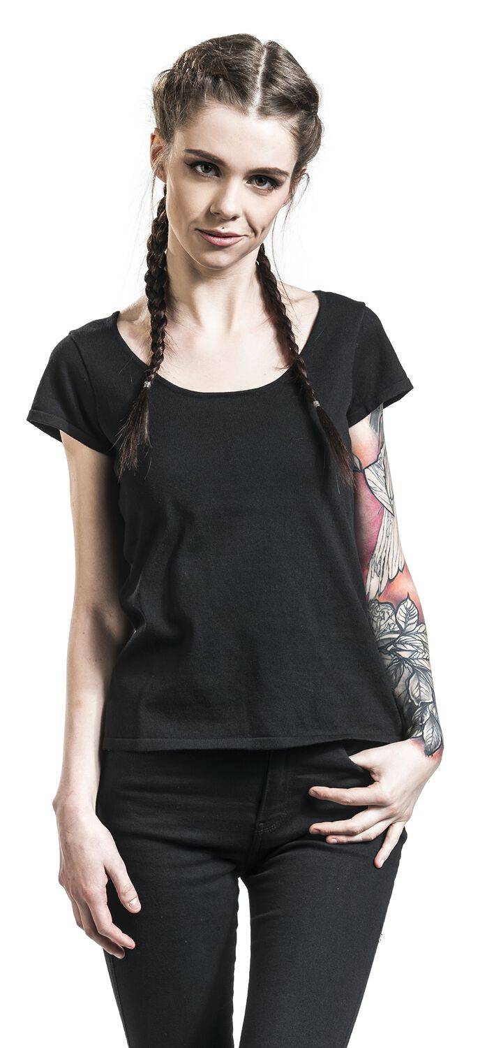 EMP "Celine Top" T-Shirt Schwarz Von Hell Bunny