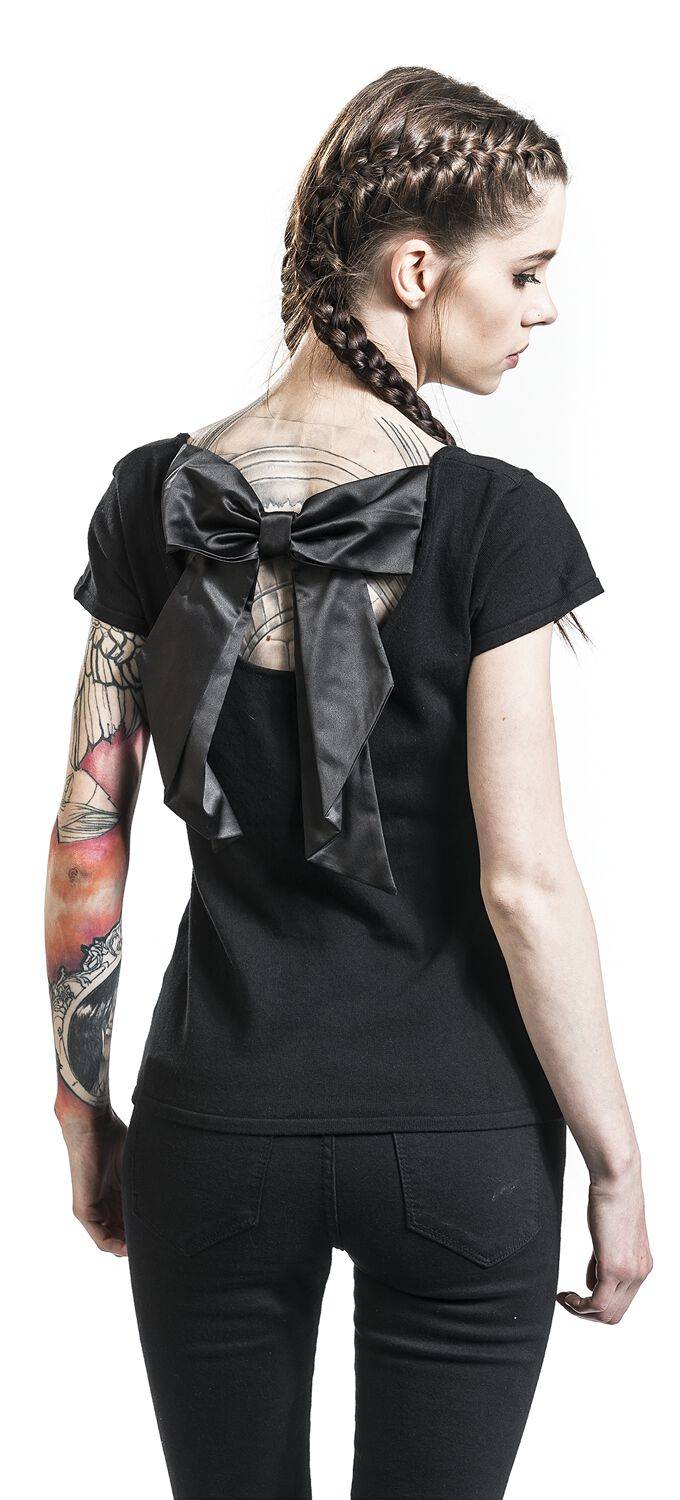 EMP "Celine Top" T-Shirt Schwarz Von Hell Bunny