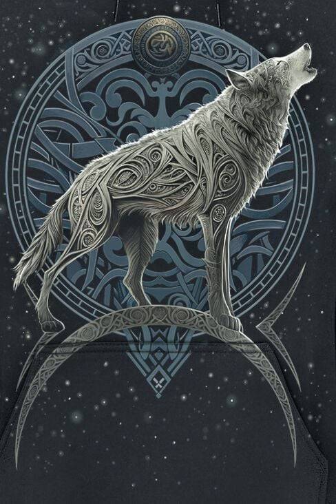 EMP "Celtic Wolf" Kapuzenpullover Schwarz Von Spiral