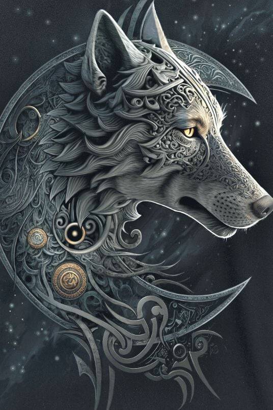 EMP "Celtic Wolf" T-Shirt Schwarz Von Spiral