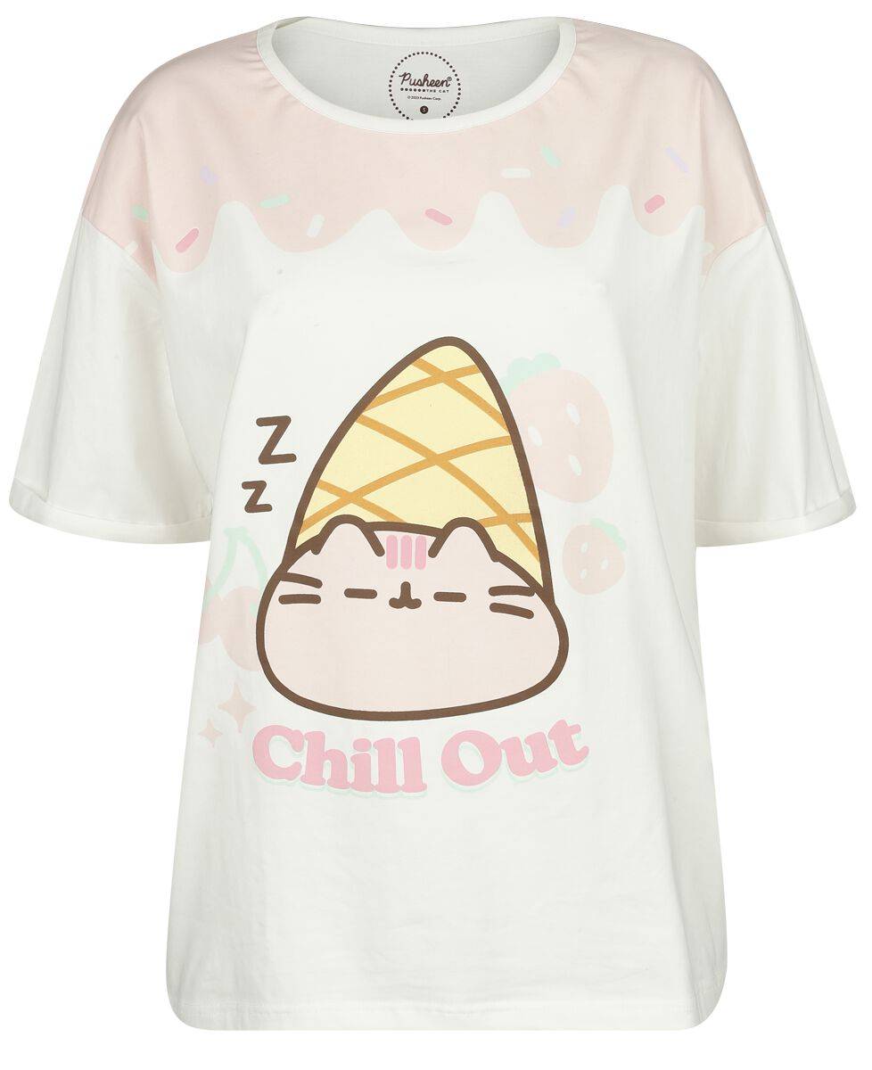 EMP "Chill Out" T-Shirt weiß/rosa von Pusheen