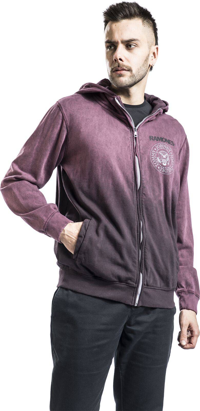 EMP "Crest" Kapuzenjacke Dunkelrot Von Ramones