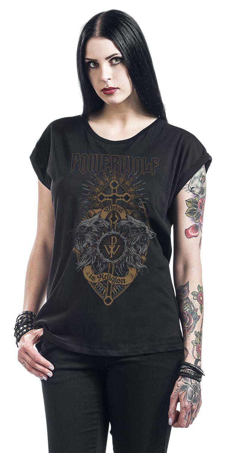 EMP "Crest Wolves" T-Shirt Schwarz Von Powerwolf