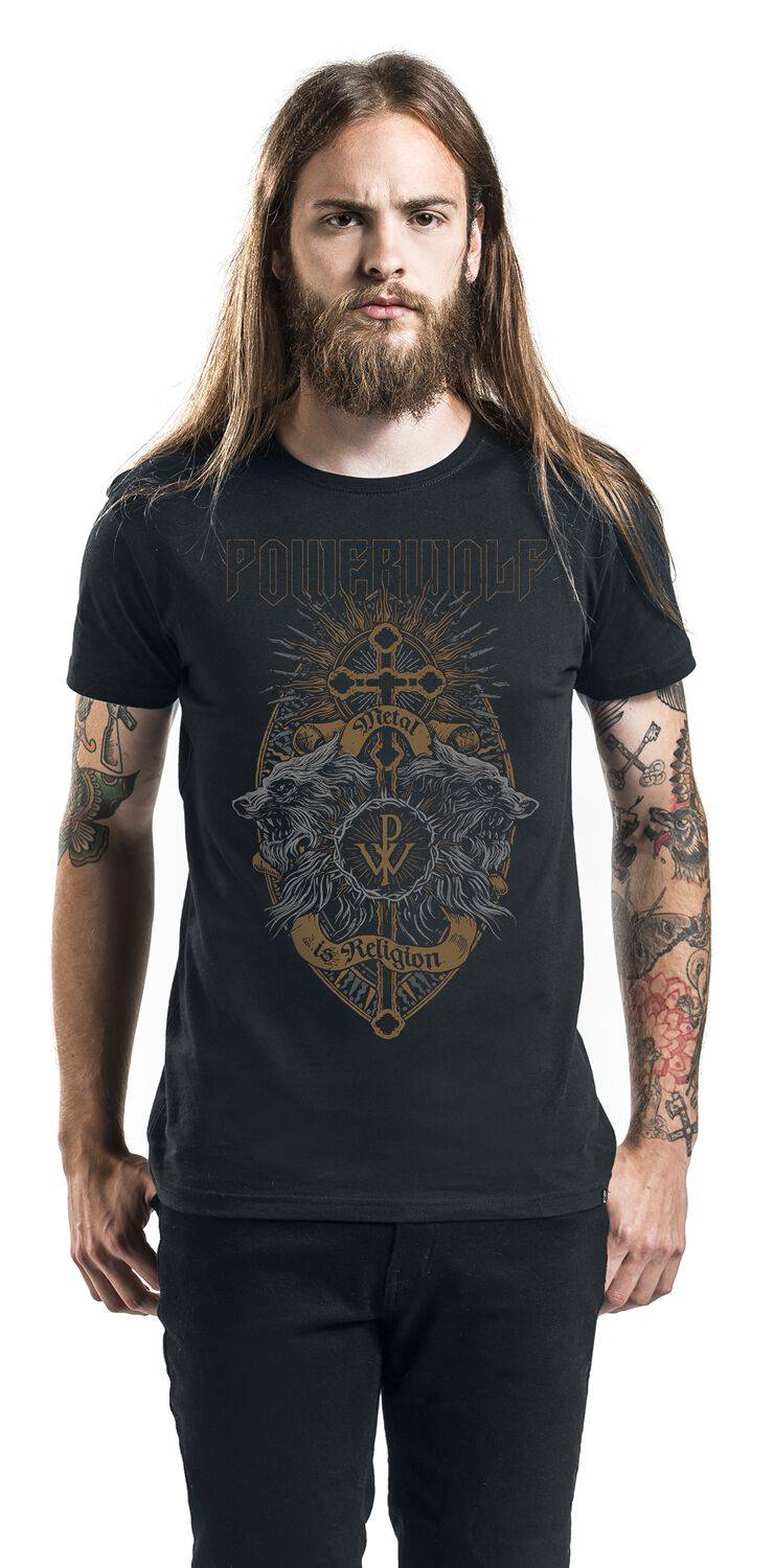 EMP "Crest Wolves" T-Shirt Schwarz Von Powerwolf