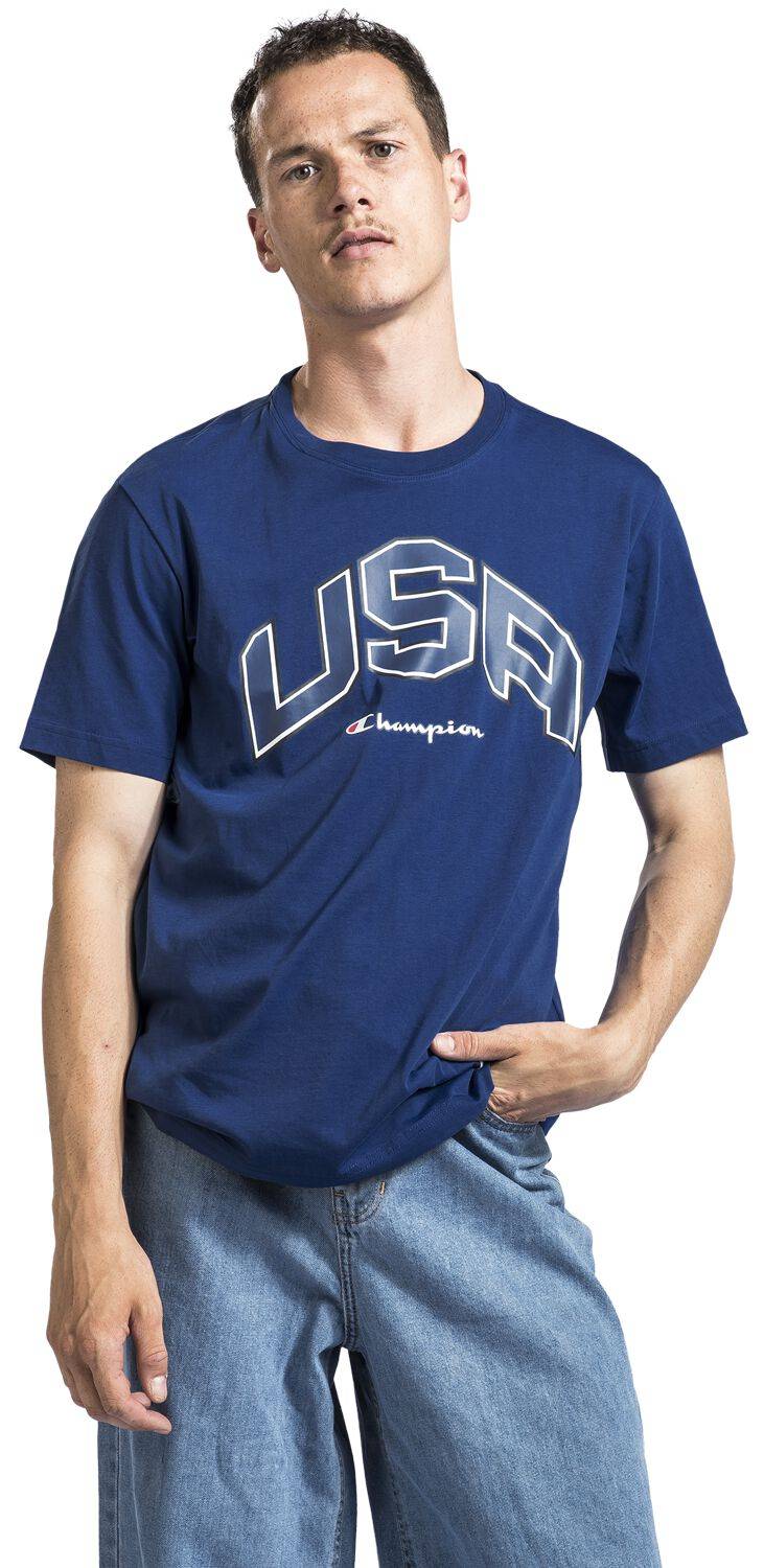 EMP "Crewneck T-Shirt" T-Shirt Blau Von Champion