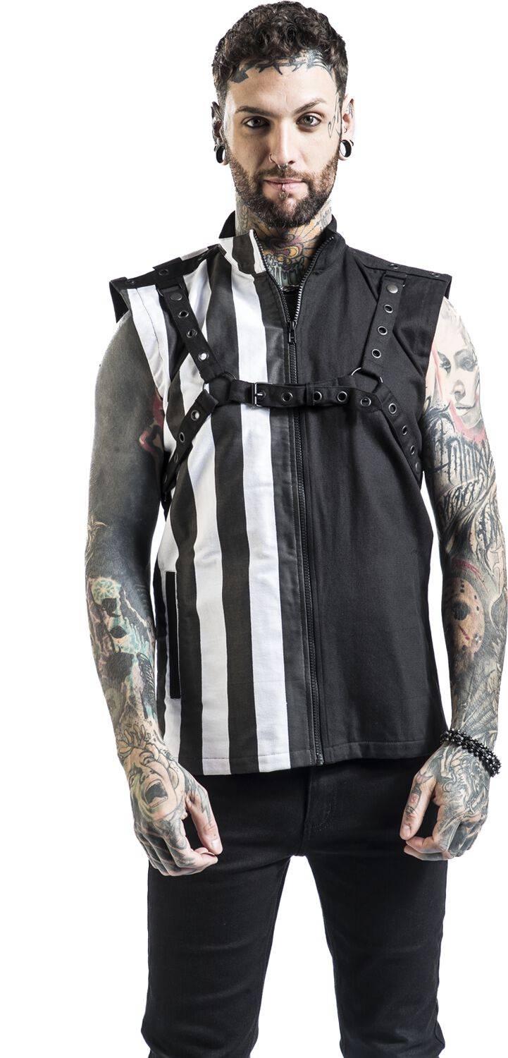 EMP "Cronus Vest" Weste Schwarz/weiß Von Heartless