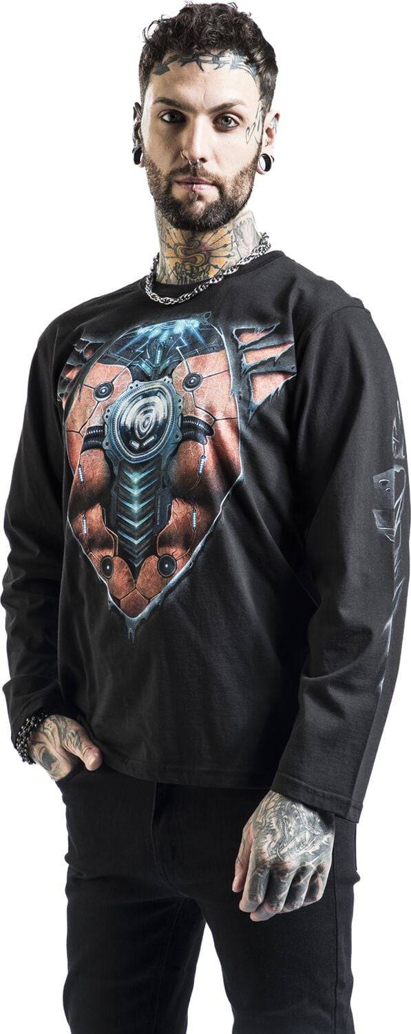 EMP "Cyber Skin" Langarmshirt Schwarz Von Spiral