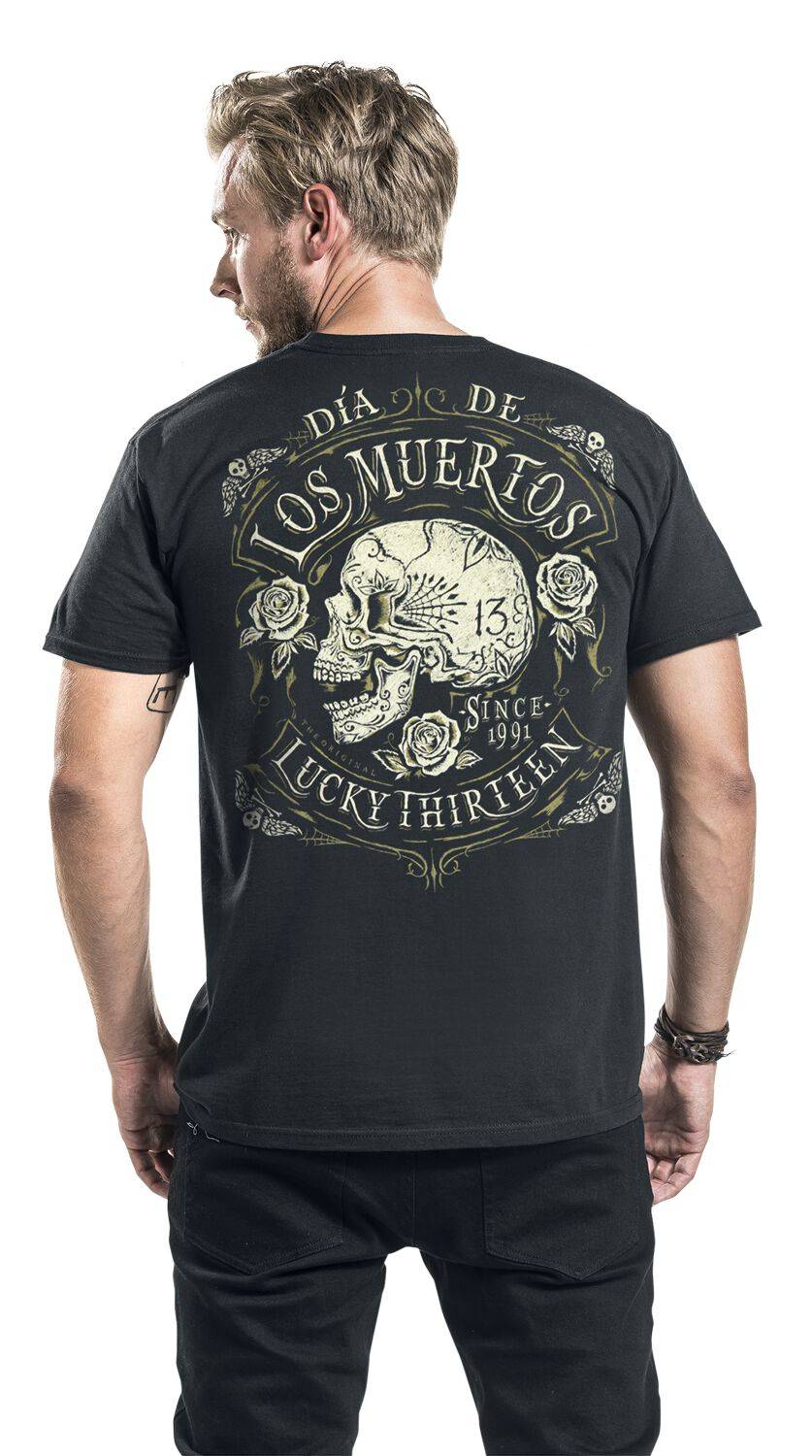 EMP "Dead Skull" T-Shirt Schwarz Von Lucky 13