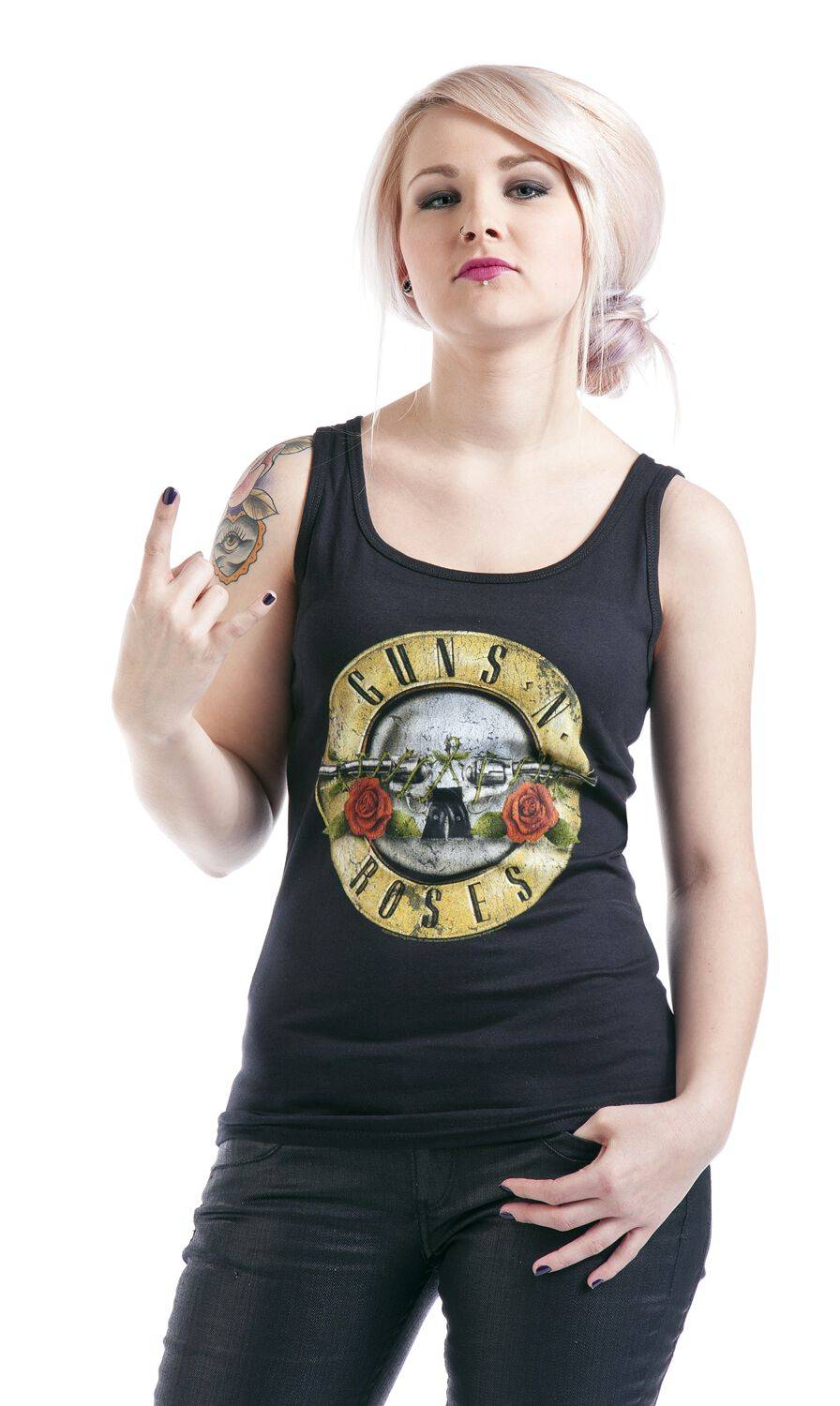 EMP "Distressed Bullet" Top Schwarz Von Guns N' Roses
