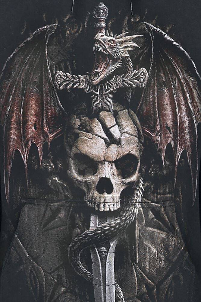 EMP "Draco Skull" Kapuzenpullover Schwarz Von Spiral