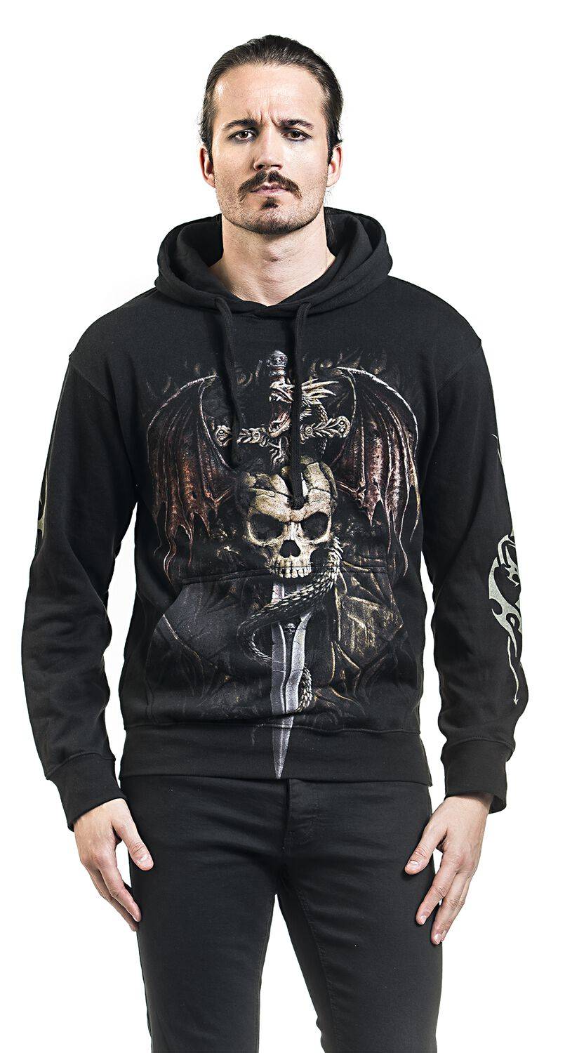 EMP "Draco Skull" Kapuzenpullover Schwarz Von Spiral