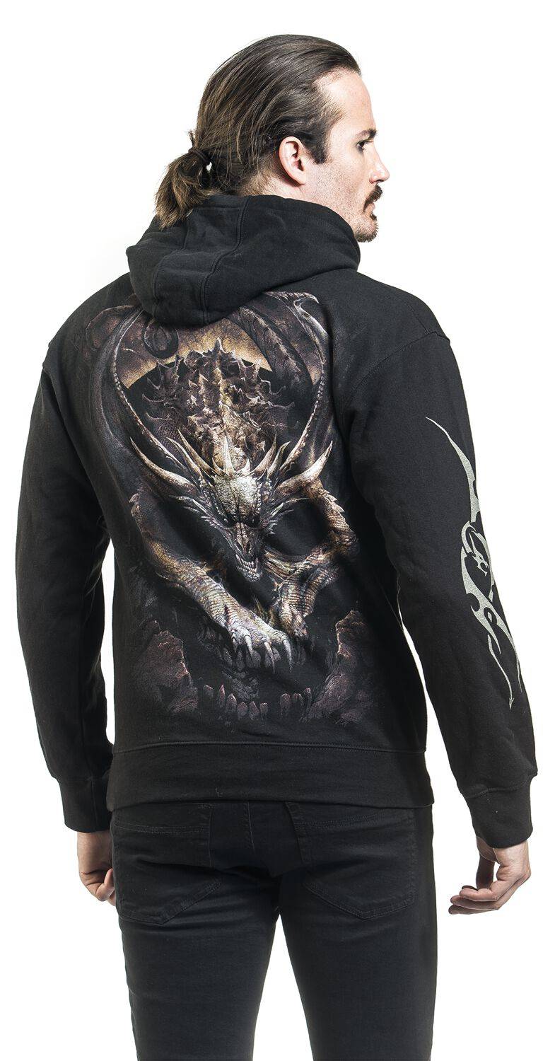 EMP "Draco Skull" Kapuzenpullover Schwarz Von Spiral