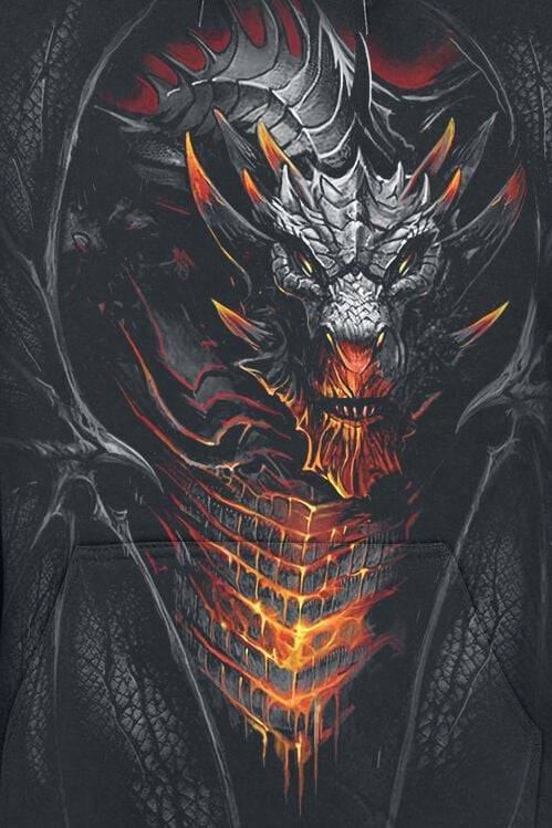 EMP "Draconis" Kapuzenpullover Schwarz Von Spiral