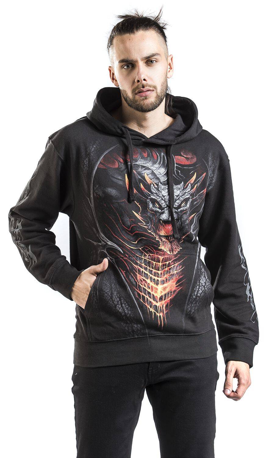 EMP "Draconis" Kapuzenpullover Schwarz Von Spiral