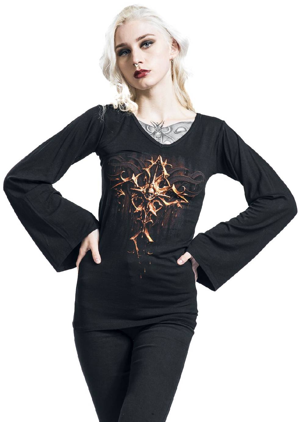 EMP "Dripping Gold" Langarmshirt Schwarz Von Spiral