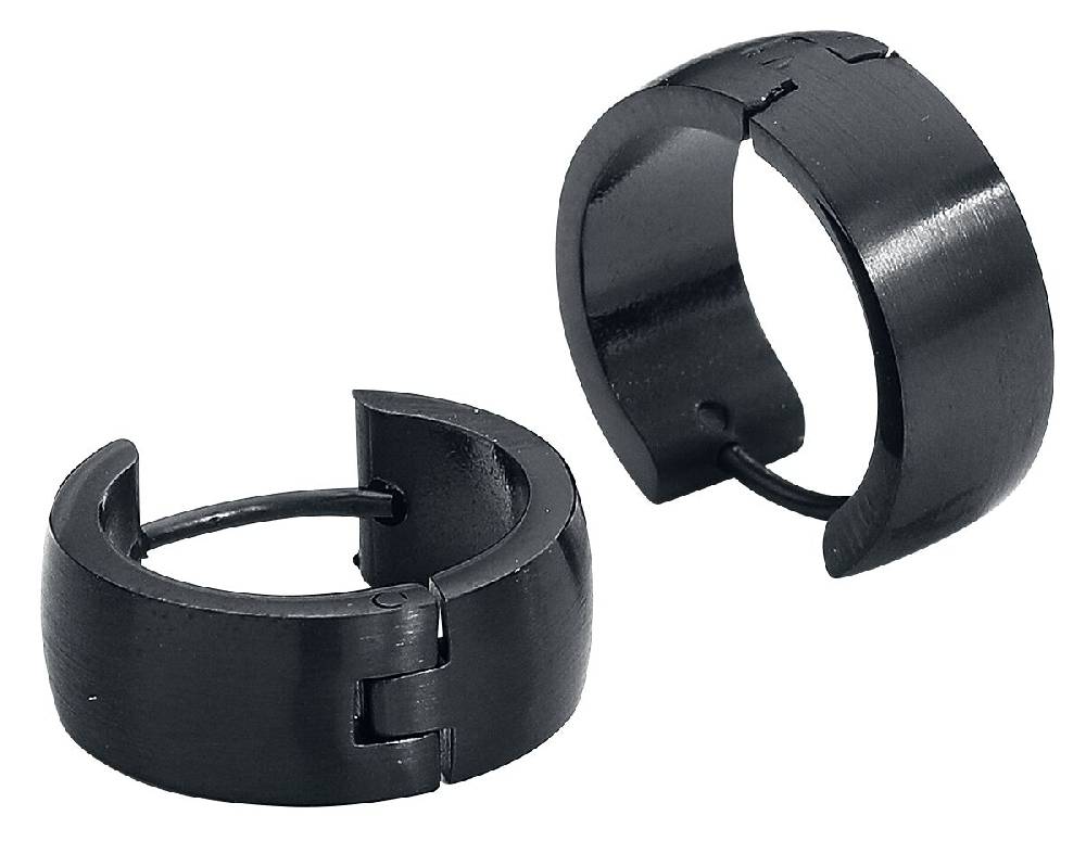 EMP "Edelstahl Creolen" Ohrring Schwarz Von EtNox