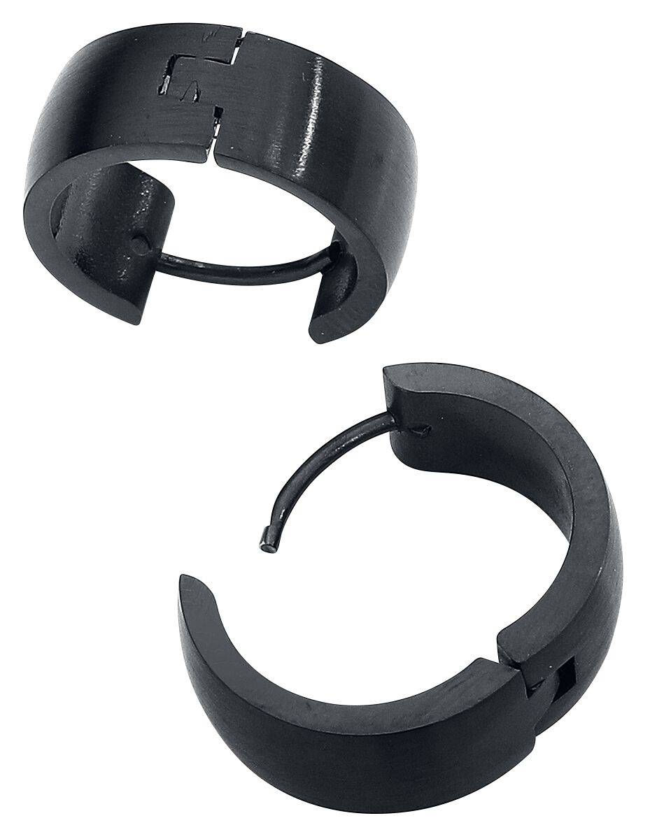 EMP "Edelstahl Creolen" Ohrring Schwarz Von EtNox