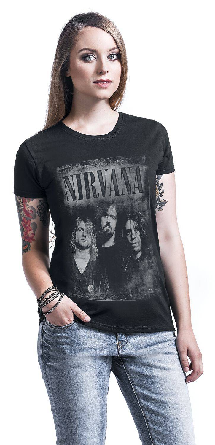 EMP "Faded Faces" T-Shirt Schwarz Von Nirvana