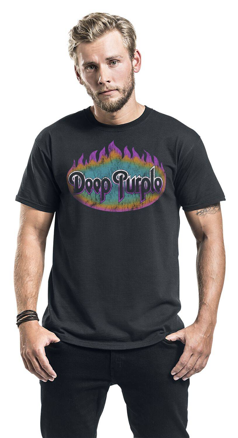 EMP "Flames" T-Shirt Schwarz Von Deep Purple