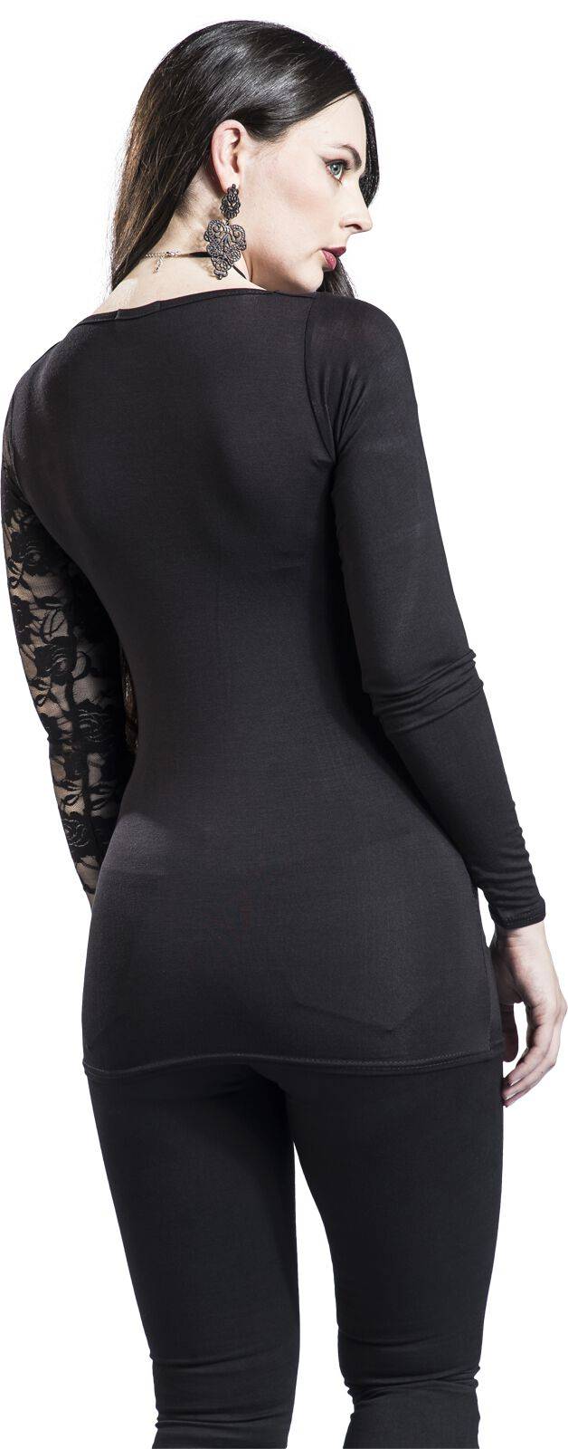 EMP "Flaming Rose" Langarmshirt Schwarz Von Spiral