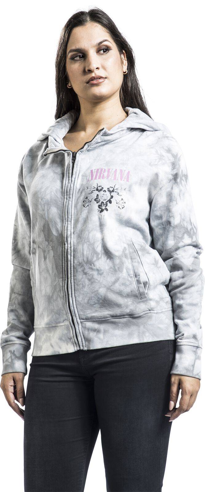 EMP "Flowers" Kapuzenjacke Weiß/grau Von Nirvana