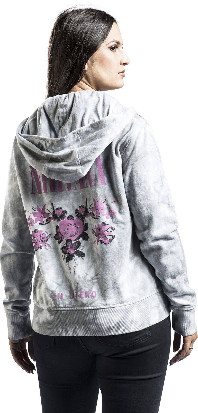 EMP "Flowers" Kapuzenjacke Weiß/grau Von Nirvana