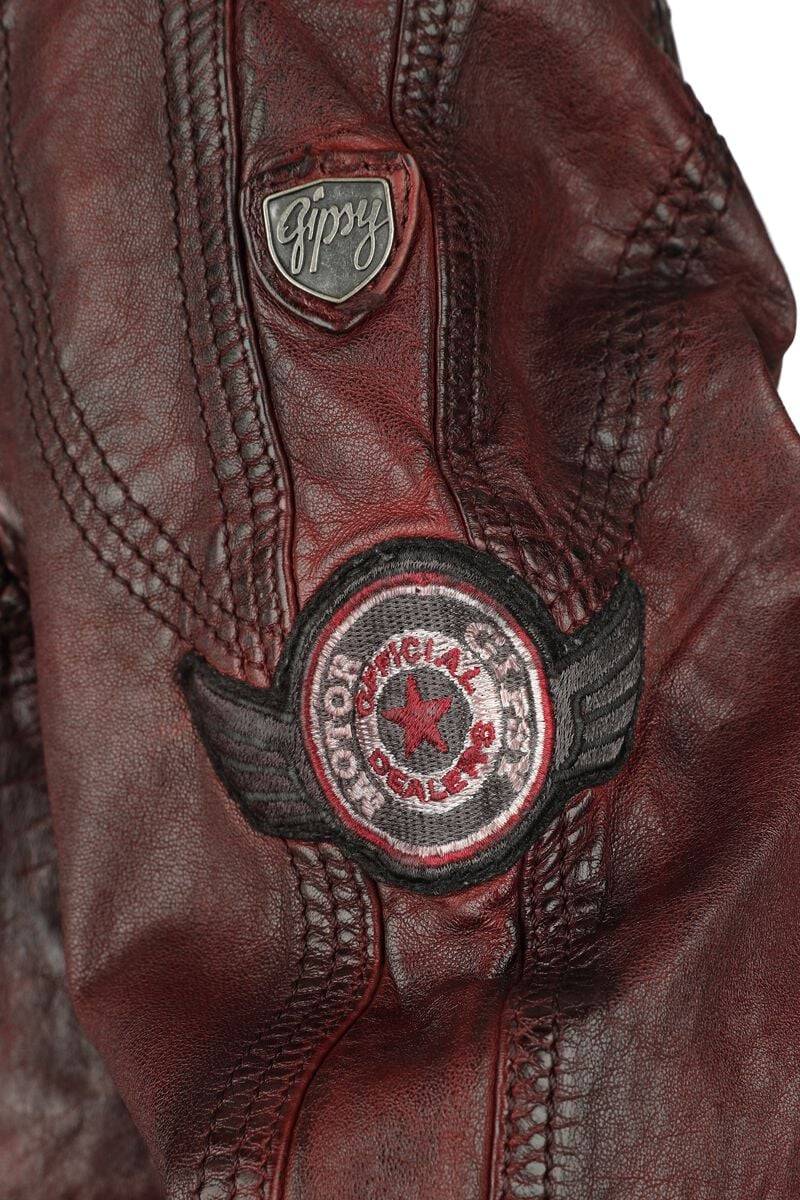EMP "GMRakva" Lederjacke Weinrot Von Gipsy