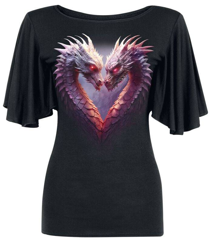 EMP "Heart Of Dragon" T-Shirt schwarz von Spiral
