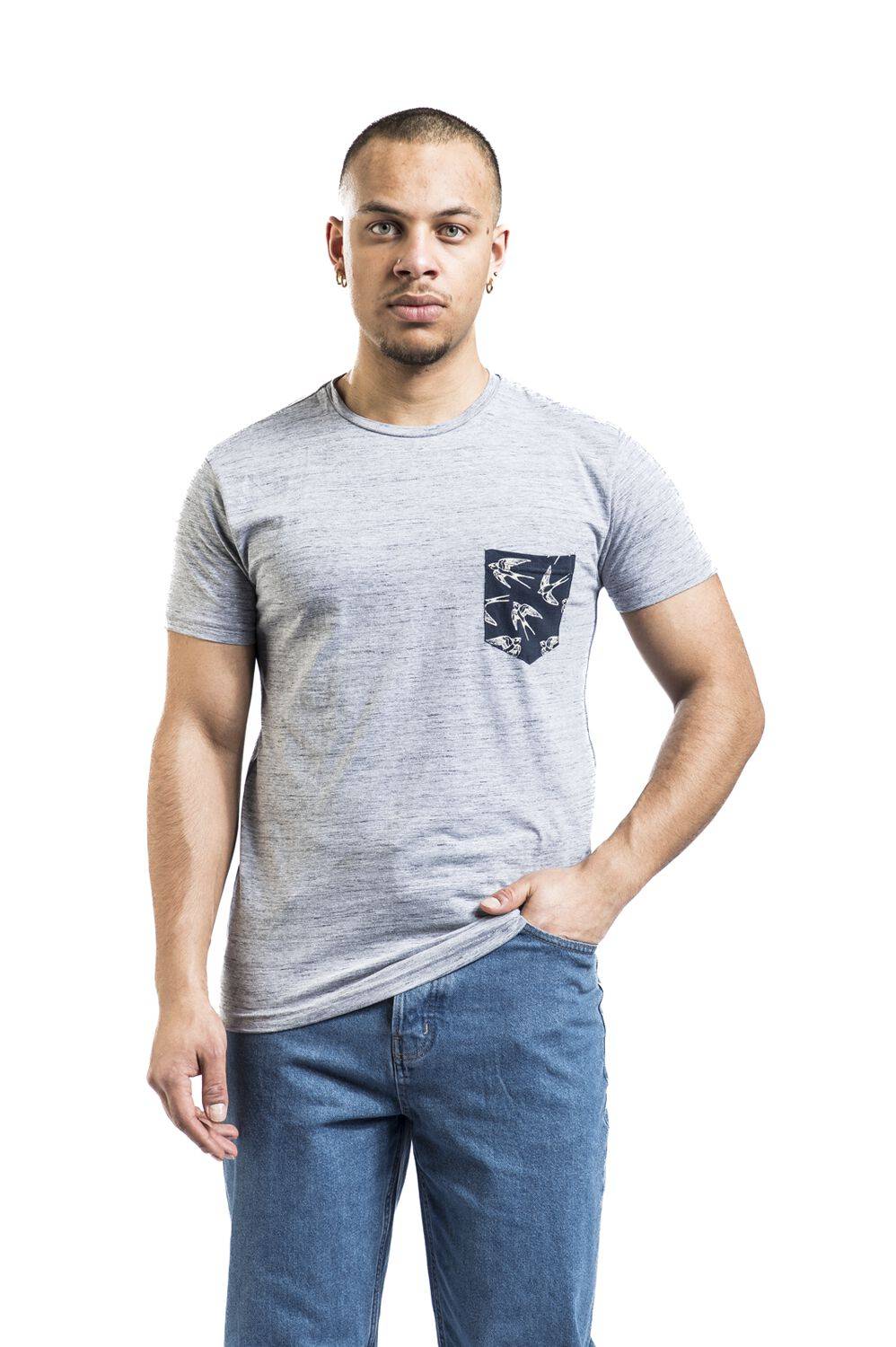 EMP "INBlaine" T-Shirt Grau Meliert Von Indicode