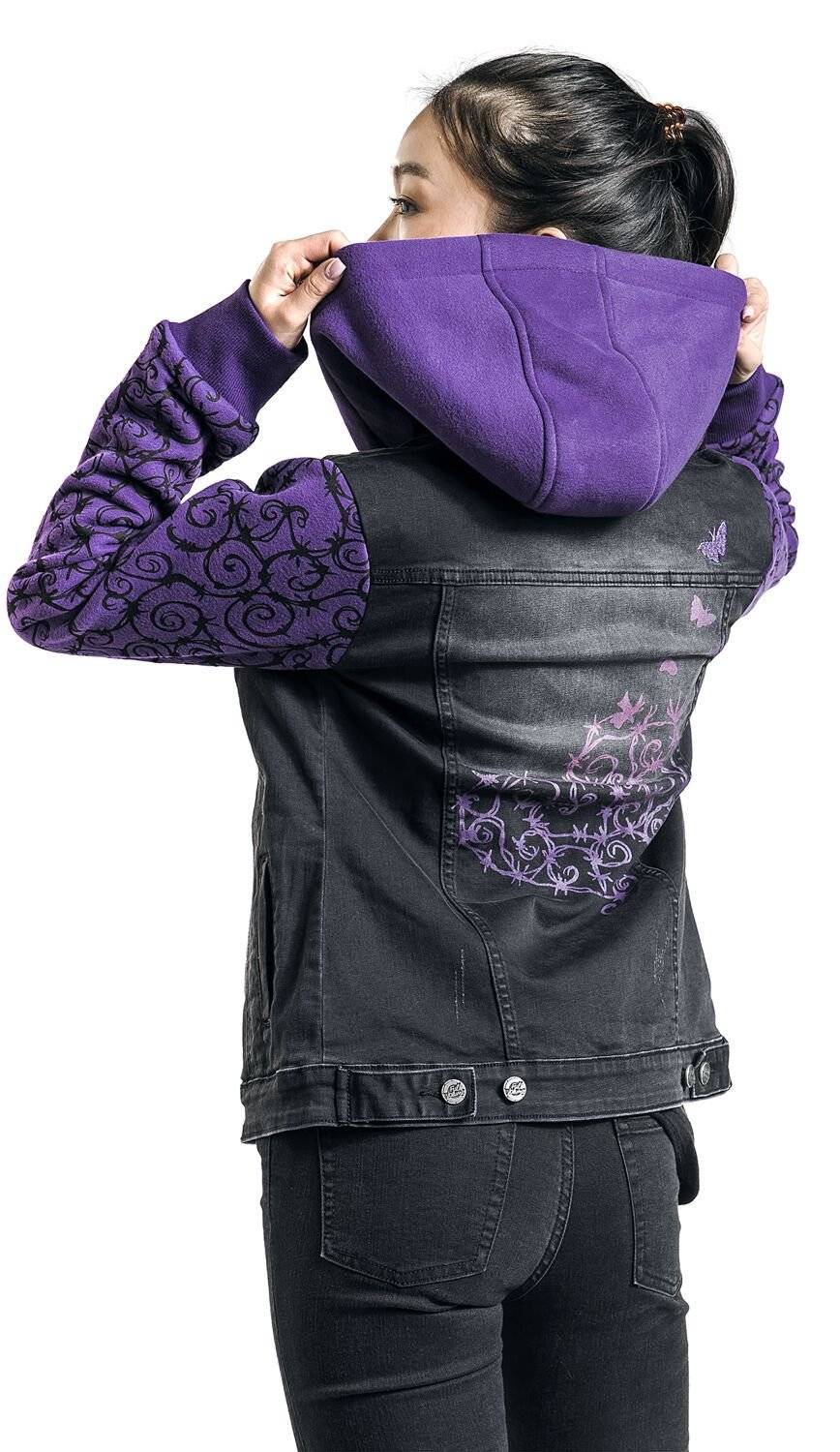 EMP Jeansjacke Schwarz/lila Von Full Volume By EMP
