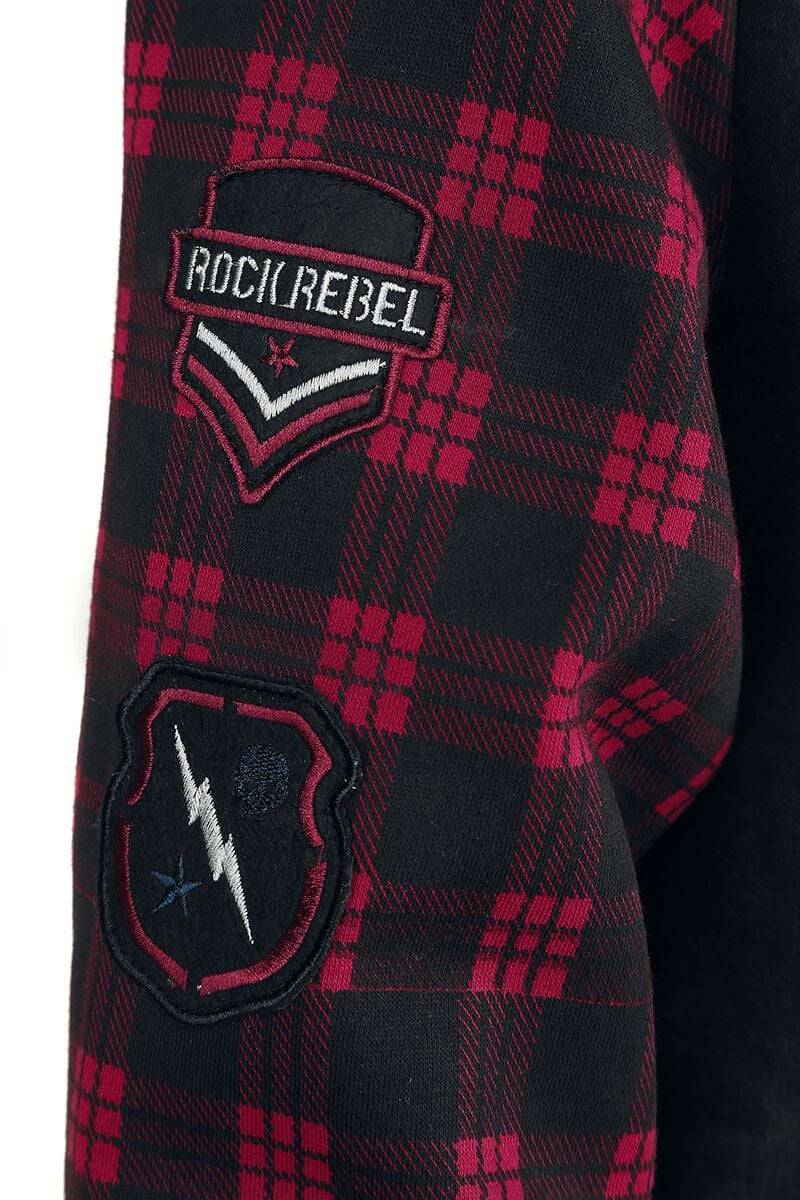 EMP Jeansjacke Schwarz/rot Von Rock Rebel By EMP