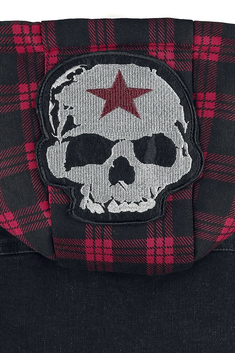 EMP Jeansjacke Schwarz/rot Von Rock Rebel By EMP