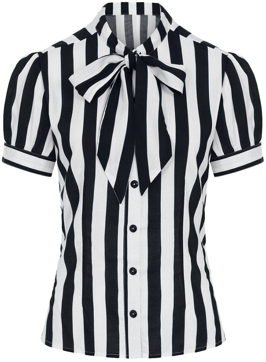 EMP "Juno Blouse" Bluse schwarz/weiß von Hell Bunny