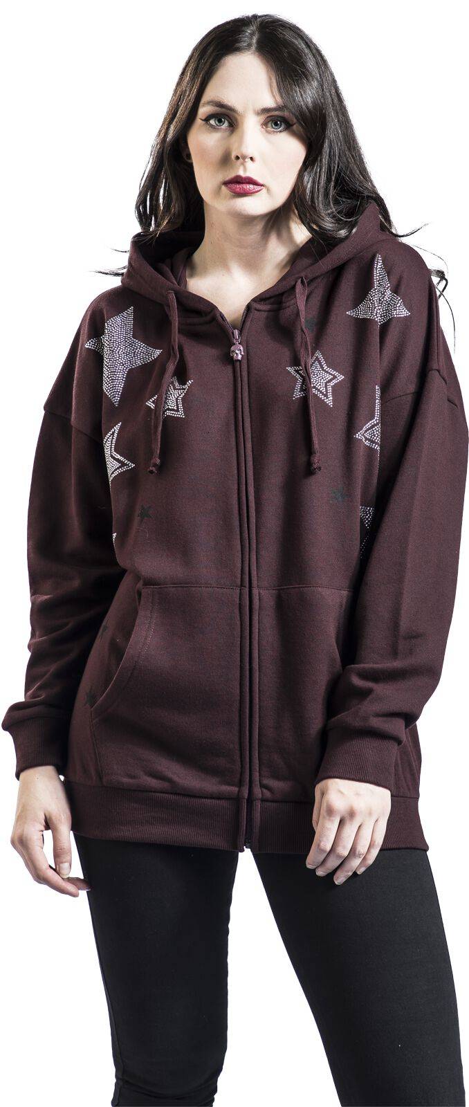 EMP Kapuzenjacke Bordeaux Von Rock Rebel By EMP
