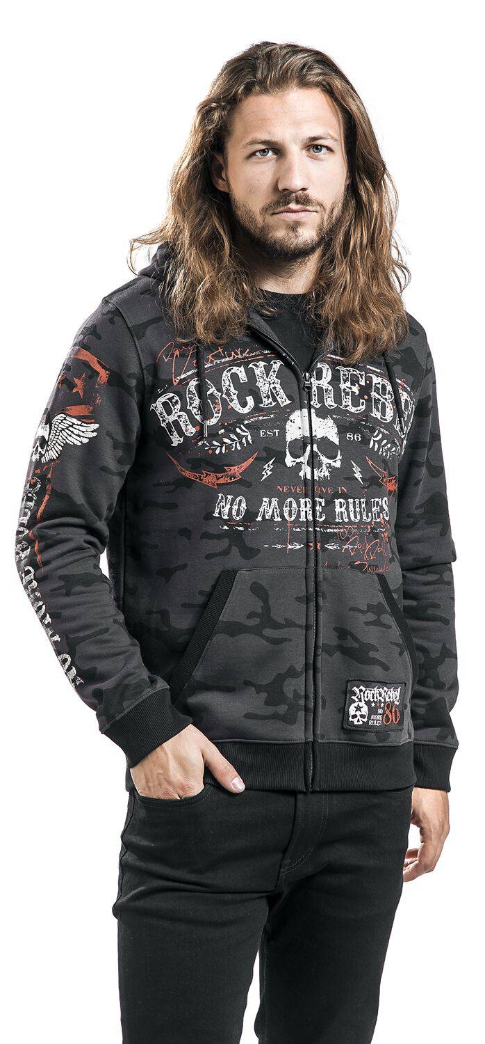 EMP Kapuzenjacke Dunkelgrau Von Rock Rebel By EMP