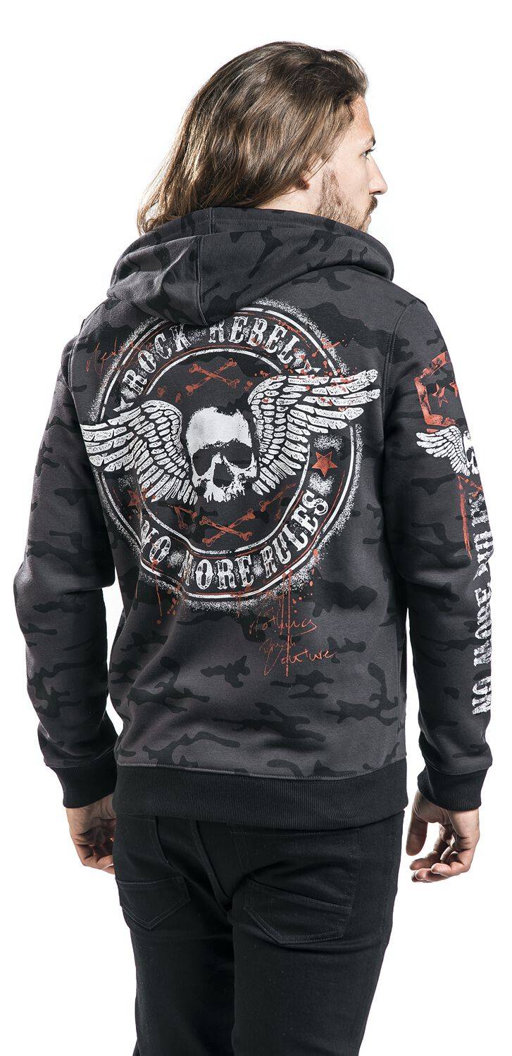 EMP Kapuzenjacke Dunkelgrau Von Rock Rebel By EMP