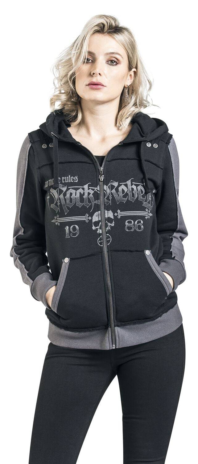 EMP Kapuzenjacke Schwarz Von Rock Rebel By EMP