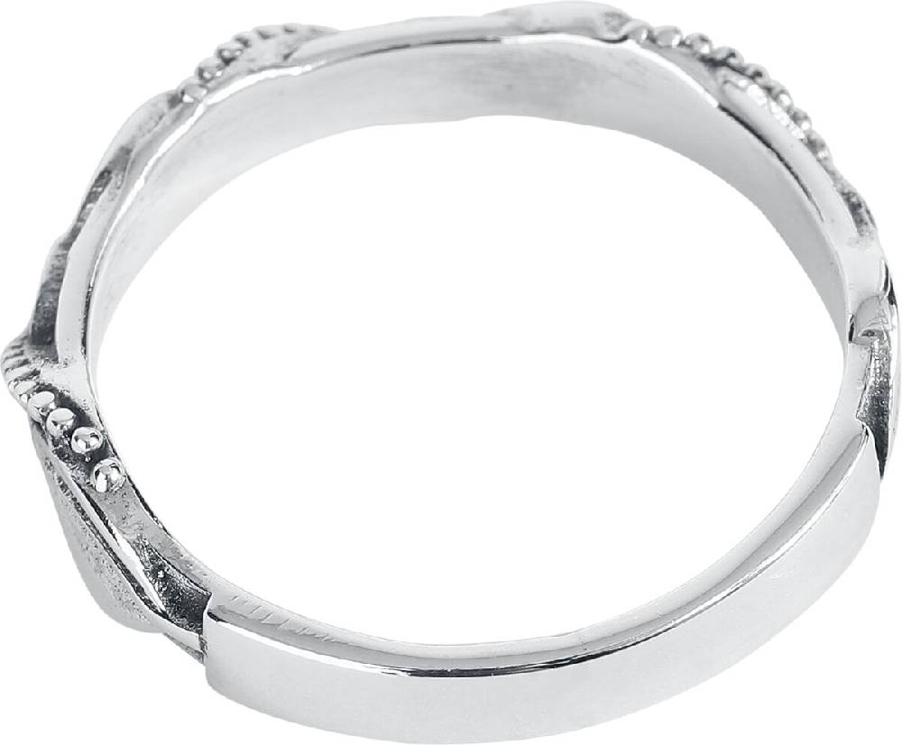 EMP "Kordel Und Blatt" Ring Silberfarben Von EtNox