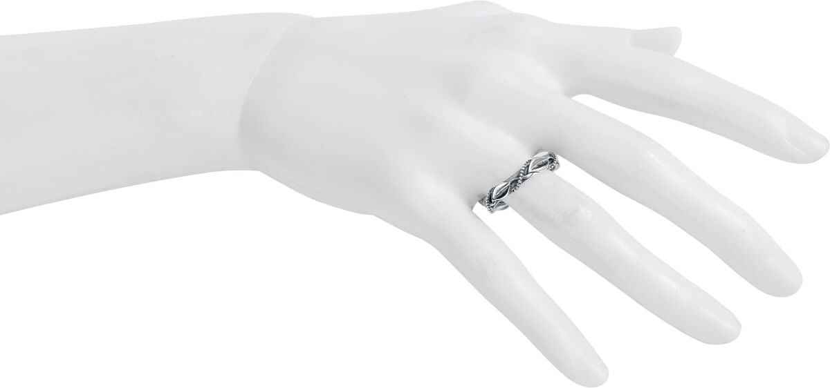 EMP "Kordel Und Blatt" Ring Silberfarben Von EtNox