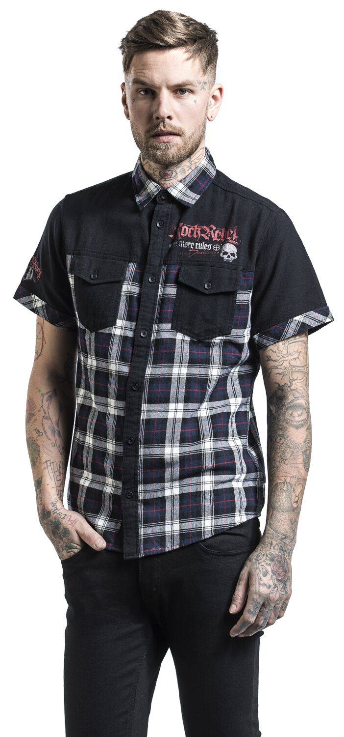 EMP Kurzarmhemd Schwarz Von Rock Rebel By EMP