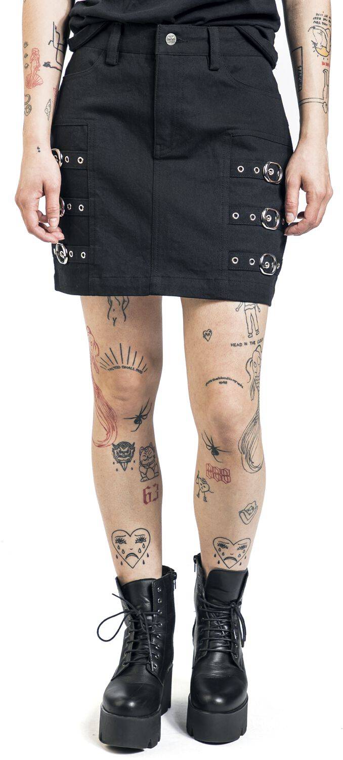 EMP Kurzer Rock Schwarz Von Black Premium By EMP