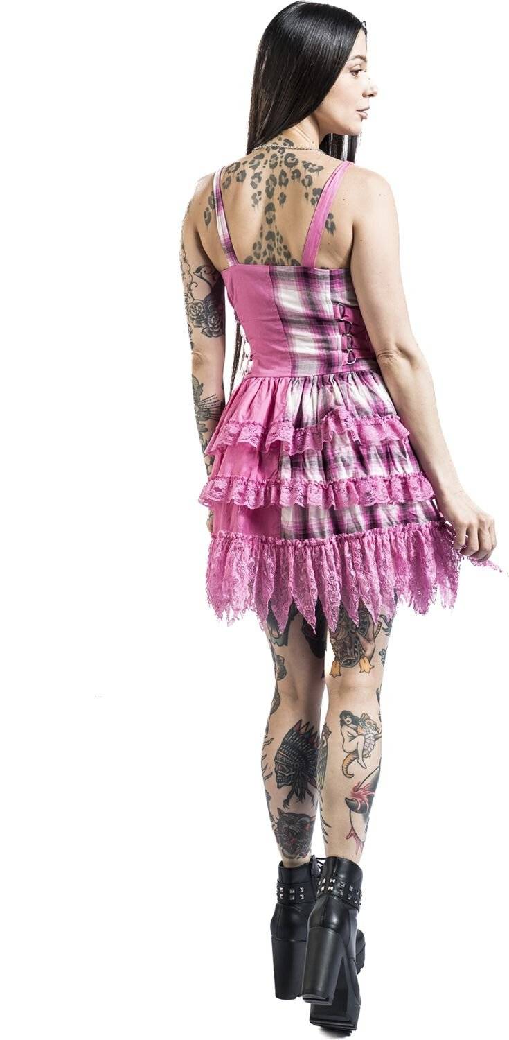 EMP Kurzes Kleid Grau/rosa Von Gothicana By EMP