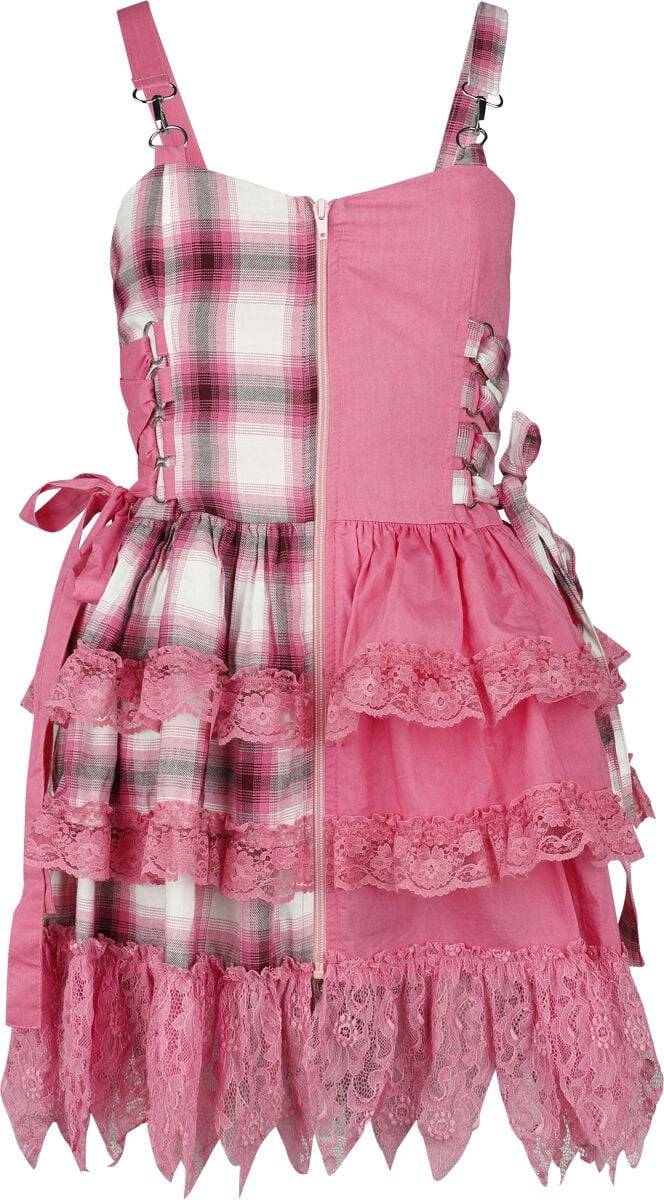 EMP Kurzes Kleid grau/rosa von Gothicana by EMP